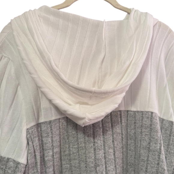 Shein Women’s XL Lightweight Half Zip Pullover Hoodie Black White Heather Gray - Picture 2 of 3